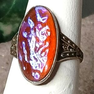 Vintage Dragons Breath Jelly Opal Sterling Ring